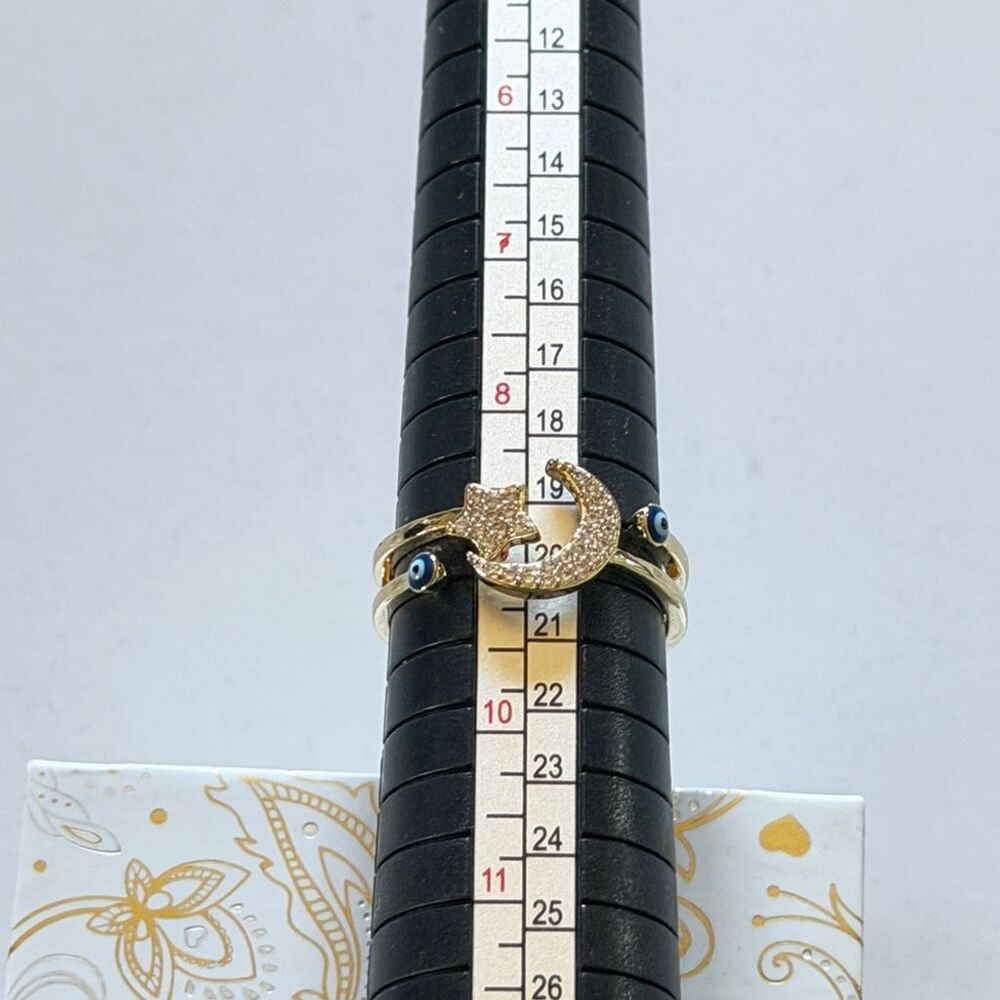 Charter Club Gold Ring with Blue Stone Size 8